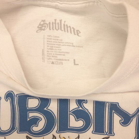 Sublime Band Short Sleeve Crew Neck Graphic T Shirt Mens Size Large L White - Picture 3 of 9